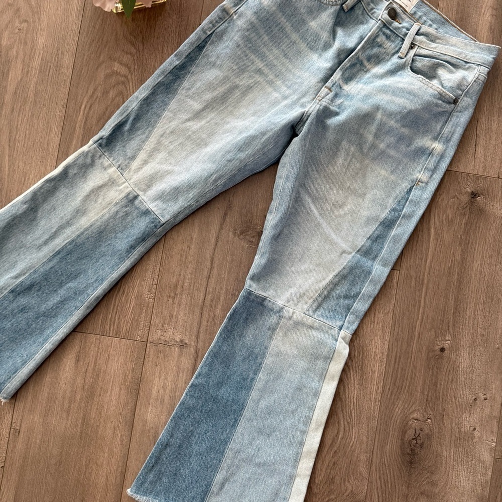 New Frame Le Panel Cropped Flare Hurley Denim Jeans - Picture 6 of 10